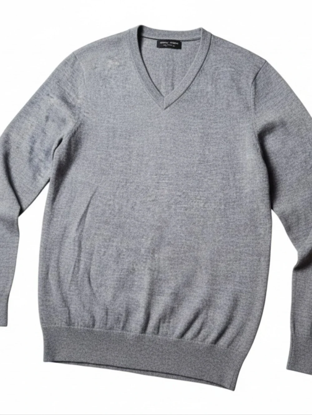 BANANA REPUBLIC | Men's 100% Merino Wool Heather Gray V-Neck Neutral Sweater | M